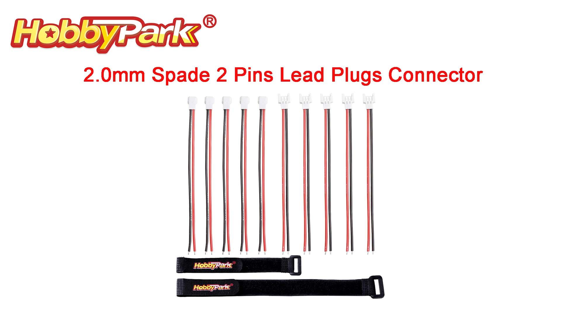 Amazon.com: Hobbypark 2.0mm Spade 2 Pins Lead Plugs Connector
